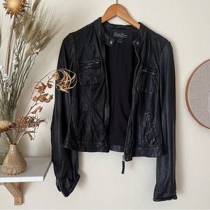 🔶 Lucky Brand Jeans perforated, soft lamb leather jacket, size Small 🔶
